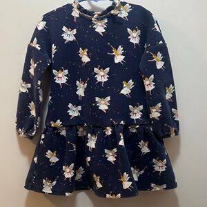 Mini Boden Navy Blue Fairy Print Dress Size 5/6